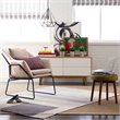 Pemberly Row Modern / Contemporary Round Tufted Stool in Storm Gray