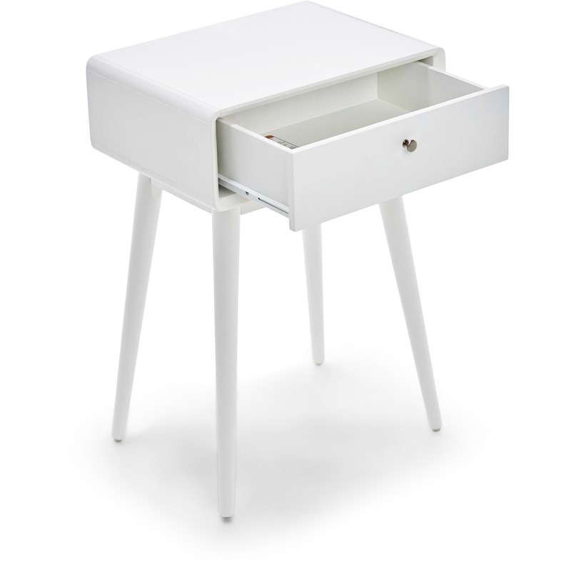 Pemberly Row Modern / Contemporary 1 Drawer End Table in French White