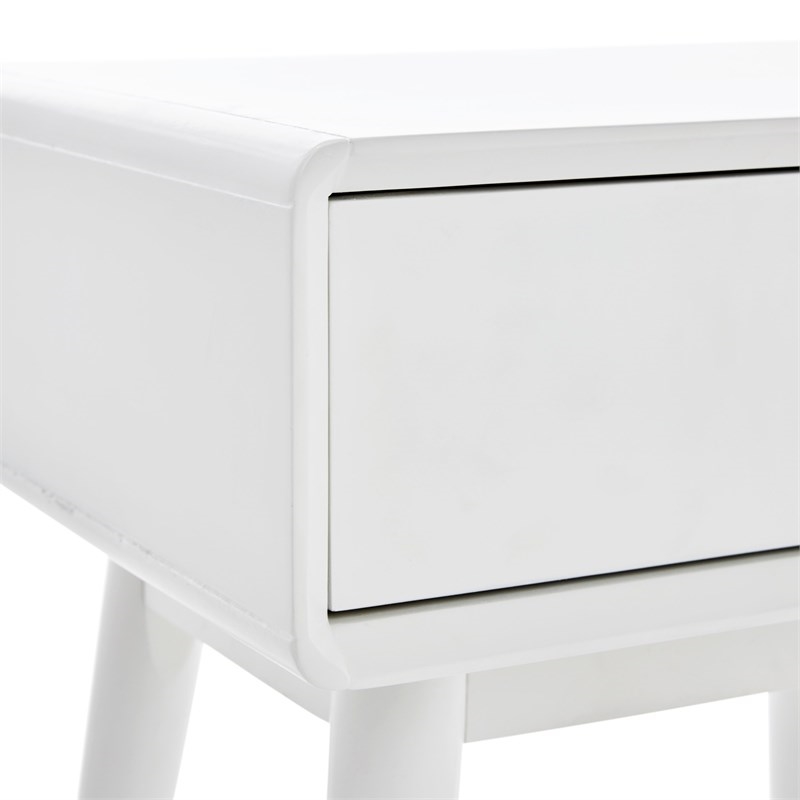 Pemberly Row Modern / Contemporary 1 Drawer End Table in French White