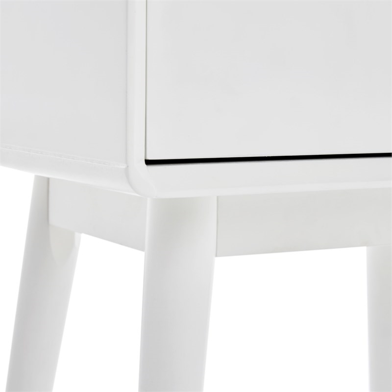 Pemberly Row Modern / Contemporary 1 Drawer End Table in French White