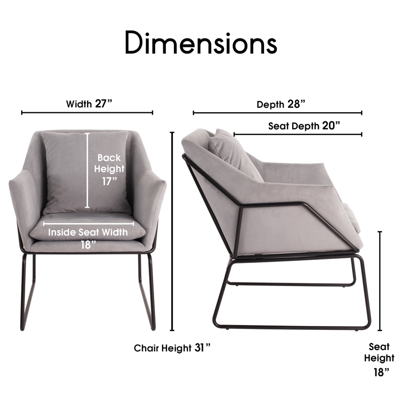 Pemberly Row Modern / Contemporary Accent Chair in French Gray