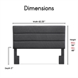 Pemberly Row Modern / Contemporary Queen Upholstered Headboard in Charcoal Gray
