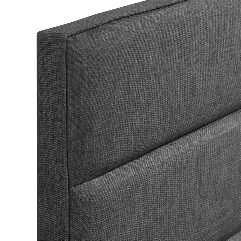 Pemberly Row Modern / Contemporary Queen Upholstered Headboard in Charcoal Gray