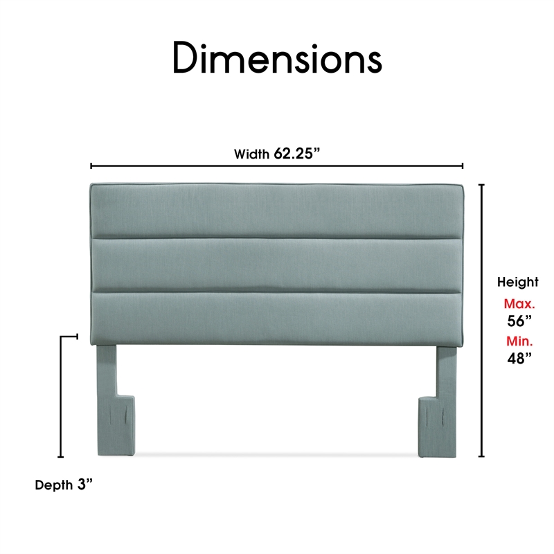 Pemberly Row Modern / Contemporary Queen Upholstered Headboard in Light Blue