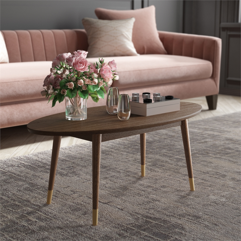 Pemberly Row Modern / Contemporary Clemintine Coffee Table Walnut