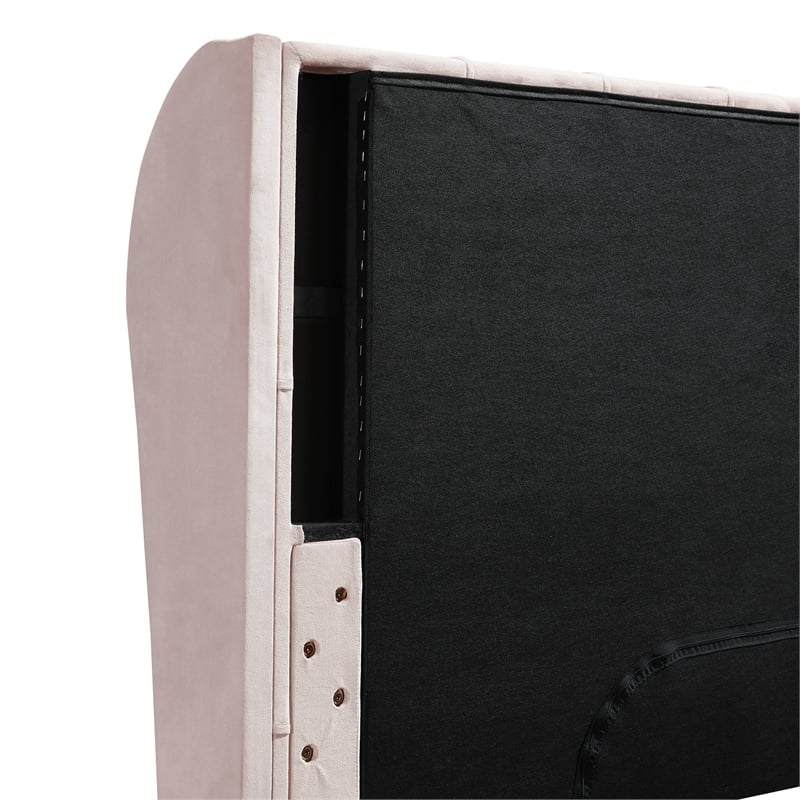Pemberly Row Lillian August Harlow Upholstered Headboard King Size Dusty Mauve