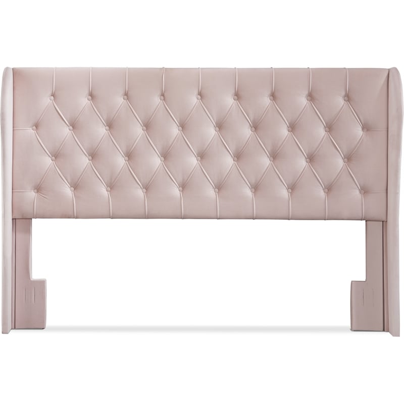 Pemberly Row Lillian August Harlow Upholstered Headboard King Size Dusty Mauve