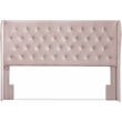 Pemberly Row Lillian August Harlow Upholstered Headboard King Size Dusty Mauve