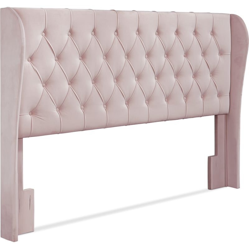 Pemberly Row Lillian August Harlow Upholstered Headboard King Size Dusty Mauve