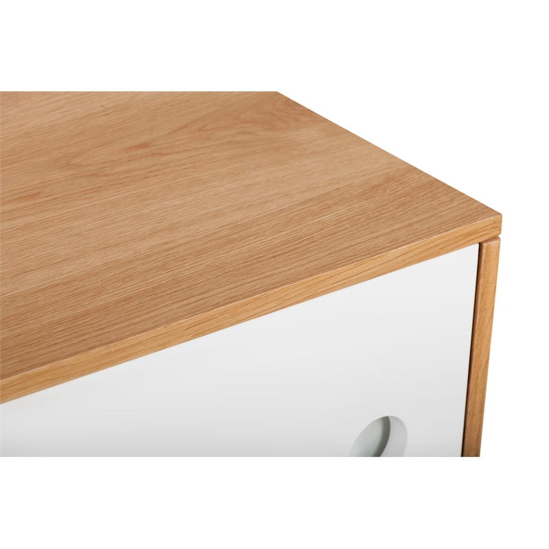 Pemberly Row Modern / Contemporary Abacus Storage Console Modern Oak