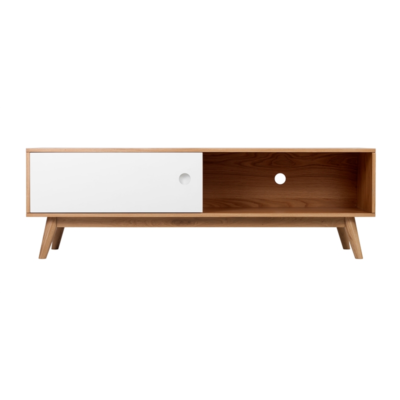 Pemberly Row Modern / Contemporary Abacus Storage Console Modern Oak