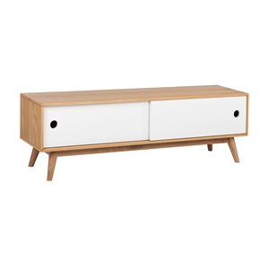 Pemberly Row Modern / Contemporary Abacus Storage Console Modern Oak