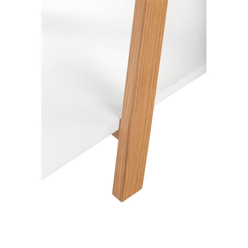 Pemberly Row Modern / Contemporary Abacus Ladder Bookshelf Modern Oak and White
