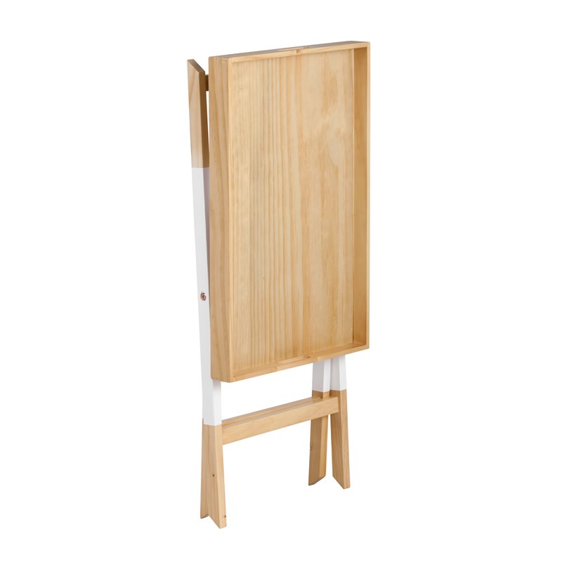 Pemberly Row Modern / Contemporary Folding Tray Table Modern Oak and White