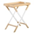 Pemberly Row Modern / Contemporary Folding Tray Table Modern Oak and White