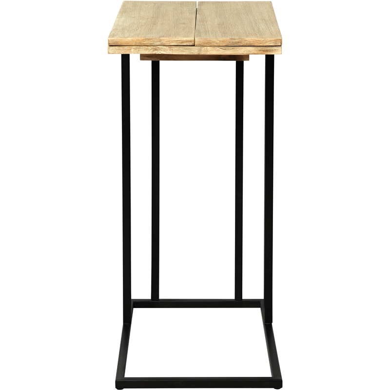 Pemberly Row Harton Rustic Expandable C Side Table Natural Brown