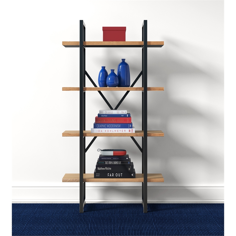 Pemberly Row Modern / Contemporary Robson Etagere Bookshelf in Brown