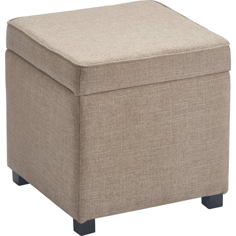 Pemberly Row Modern / Contemporary Storage Cube Ottoman Brown