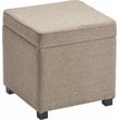 Pemberly Row Modern / Contemporary Storage Cube Ottoman Brown