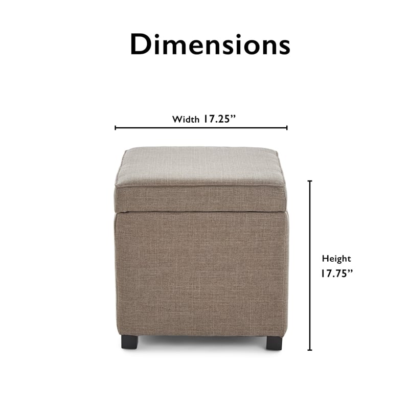 Pemberly Row Modern / Contemporary Storage Cube Ottoman Brown