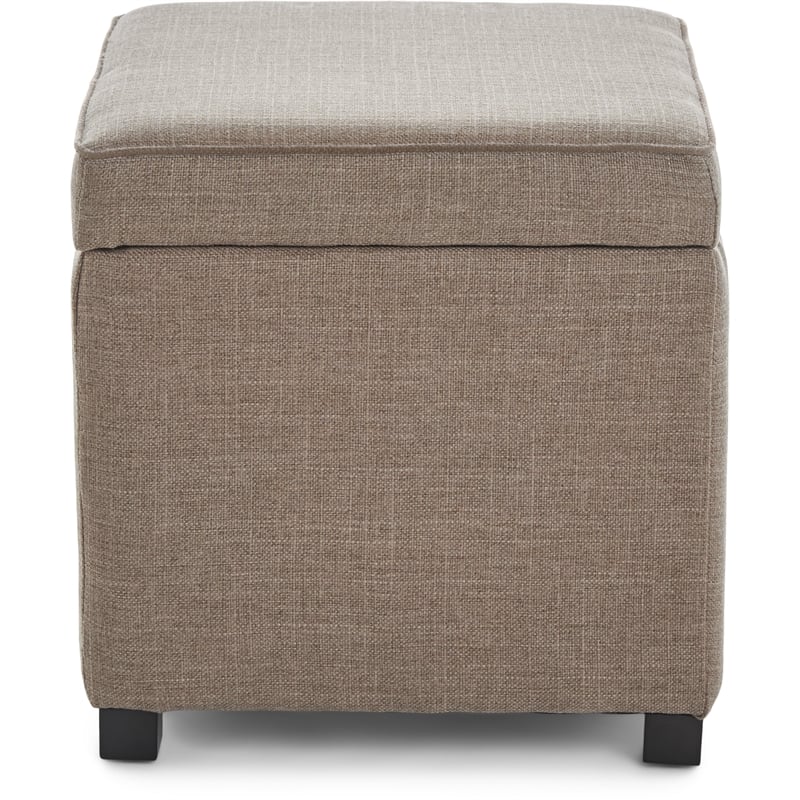 Pemberly Row Modern / Contemporary Storage Cube Ottoman Brown