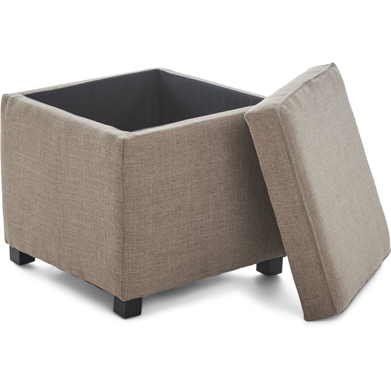 Pemberly Row Modern / Contemporary Storage Cube Ottoman Brown
