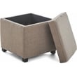 Pemberly Row Modern / Contemporary Storage Cube Ottoman Brown