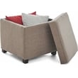 Pemberly Row Modern / Contemporary Storage Cube Ottoman Brown