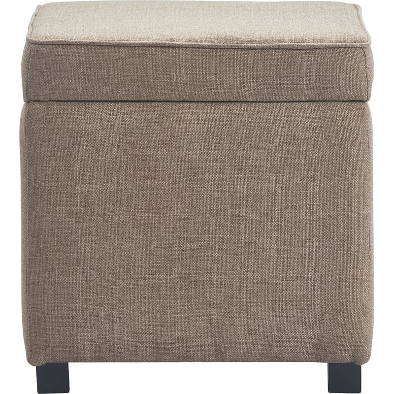 Pemberly Row Modern / Contemporary Storage Cube Ottoman Brown