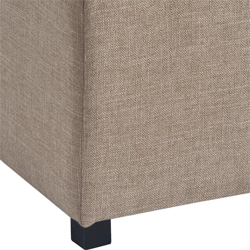 Pemberly Row Modern / Contemporary Storage Cube Ottoman Brown