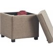Pemberly Row Modern / Contemporary Storage Cube Ottoman Brown