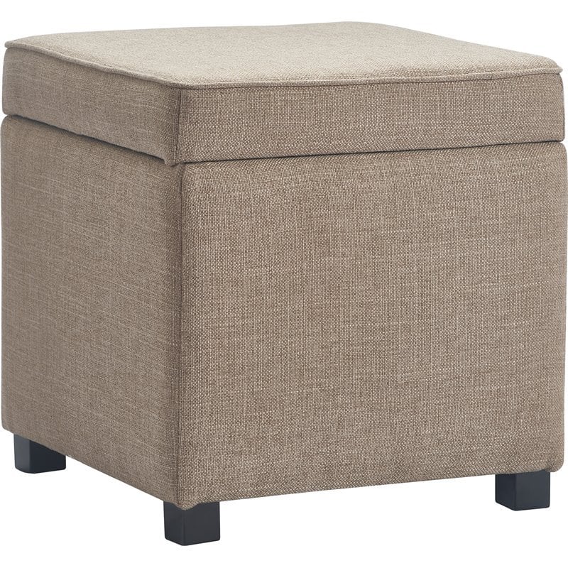 Pemberly Row Modern / Contemporary Storage Cube Ottoman Brown