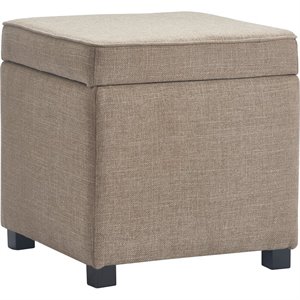 Pemberly Row Modern / Contemporary Storage Cube Ottoman Brown