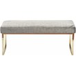 Pemberly Row Modern / Contemporary Giselle Chic Gold Bench Faux Fur
