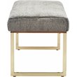 Pemberly Row Modern / Contemporary Giselle Chic Gold Bench Faux Fur