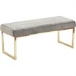 Pemberly Row Modern / Contemporary Giselle Chic Gold Bench Faux Fur