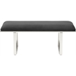 Pemberly Row Modern Remi Velvet Upholstered Bench French Dark Gray