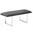 Pemberly Row Modern Remi Velvet Upholstered Bench French Dark Gray