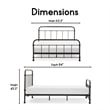 Pemberly Row Modern Renaud Parisian Metal Queen Bed Frame in Black