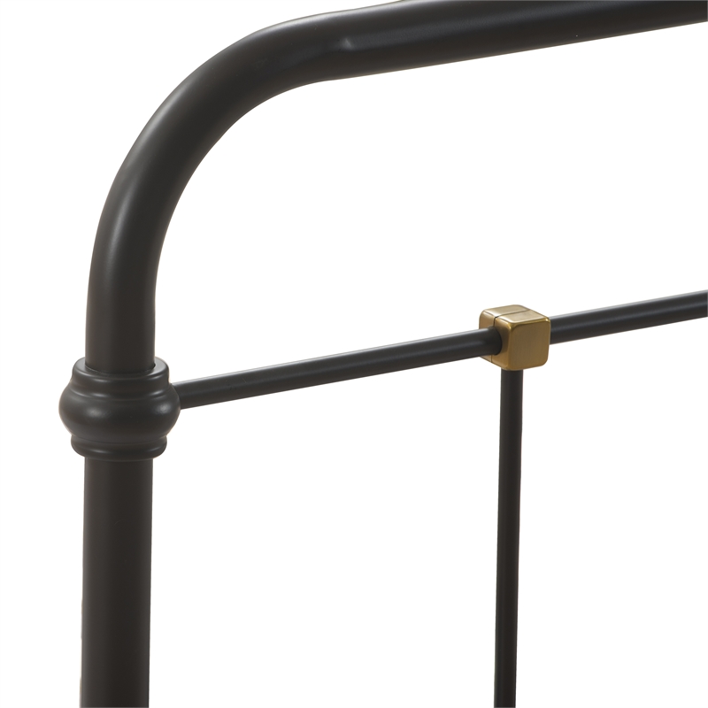 Pemberly Row Modern / Contemporary Renaud Parisian Metal King Bed Frame in Black