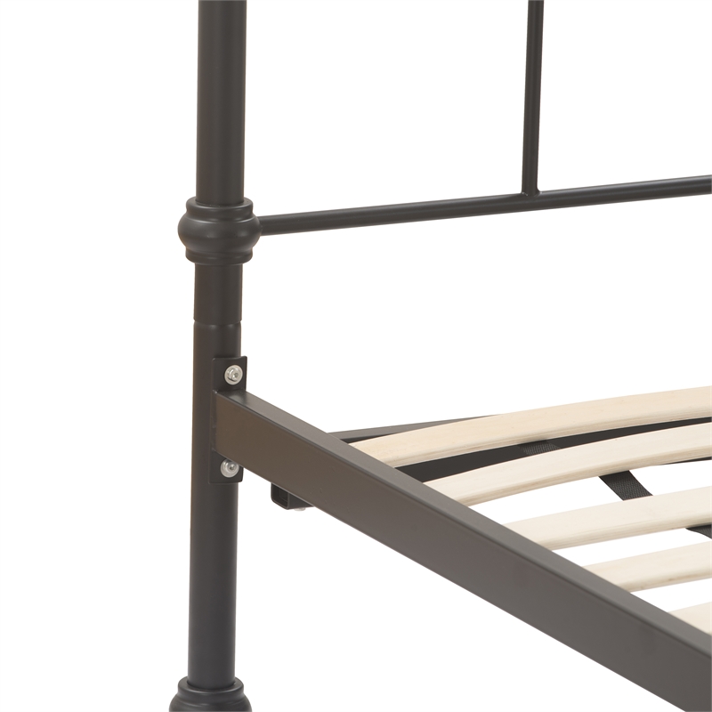 Pemberly Row Modern / Contemporary Renaud Parisian Metal King Bed Frame in Black