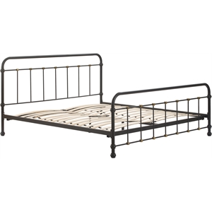 Pemberly Row Modern / Contemporary Renaud Parisian Metal King Bed Frame in Black