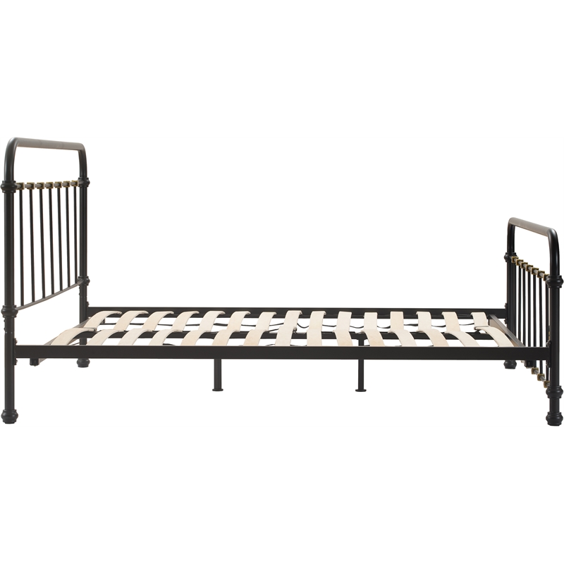 Pemberly Row Modern / Contemporary Renaud Parisian Metal King Bed Frame in Black