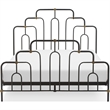 Pemberly Row Modern / Contemporary Astrid Queen Size Bed Black and Brass