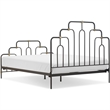 Pemberly Row Modern / Contemporary Astrid Queen Size Bed Black and Brass