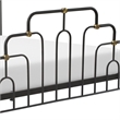 Pemberly Row Modern / Contemporary Astrid Queen Size Bed Black and Brass