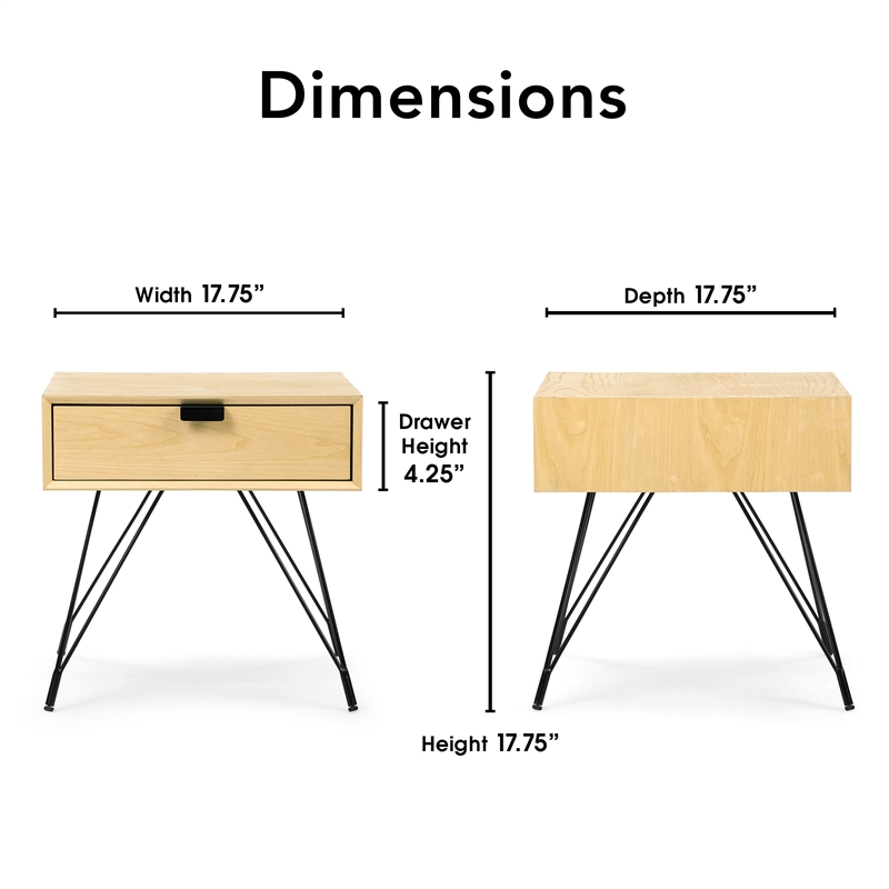 Pemberly Row Modern / Contemporary Newell Side Table Natural