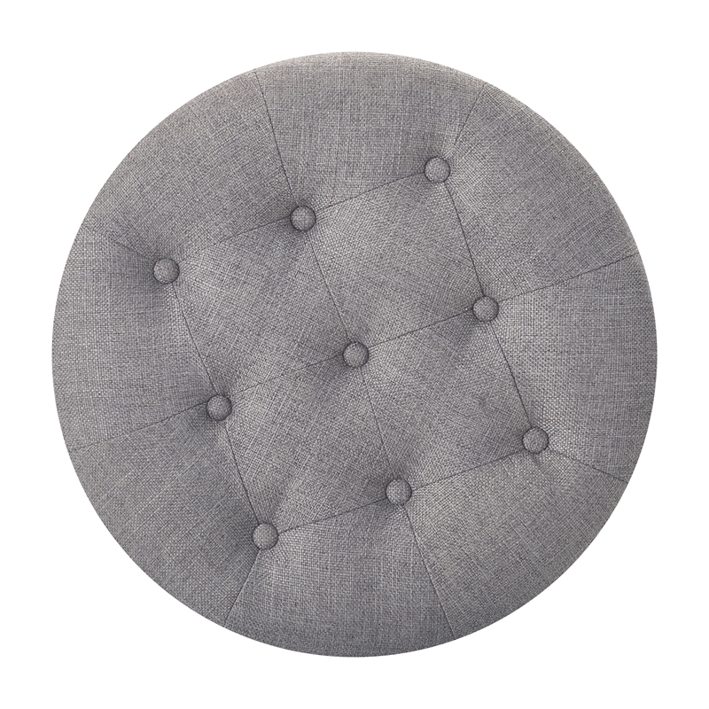 Pemberly Row Modern / Contemporary Bennett Round Storage Ottoman Gray