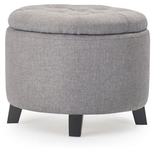Pemberly Row Modern / Contemporary Bennett Round Storage Ottoman Gray