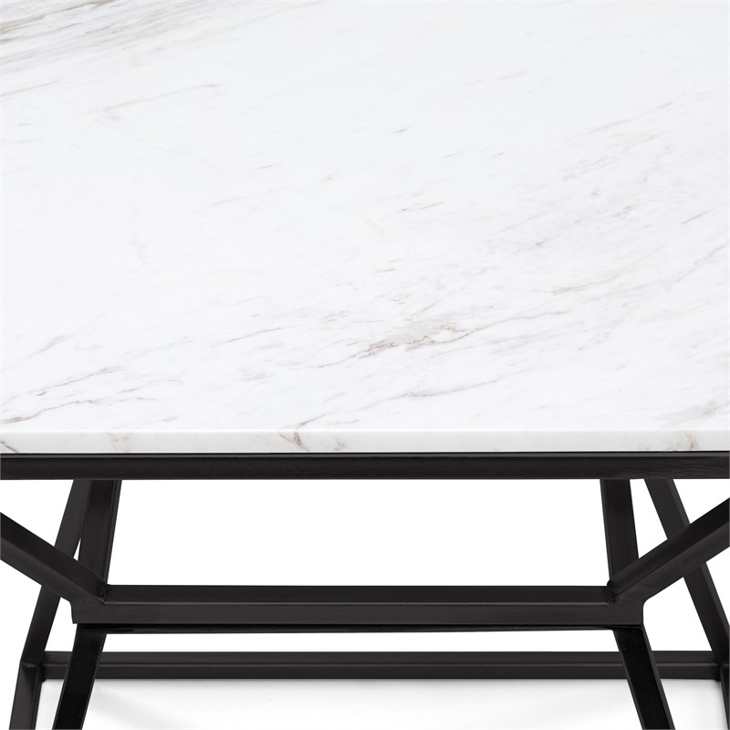 Pemberly Row Modern / Contemporary Audrey Tall Black Marble Side Table